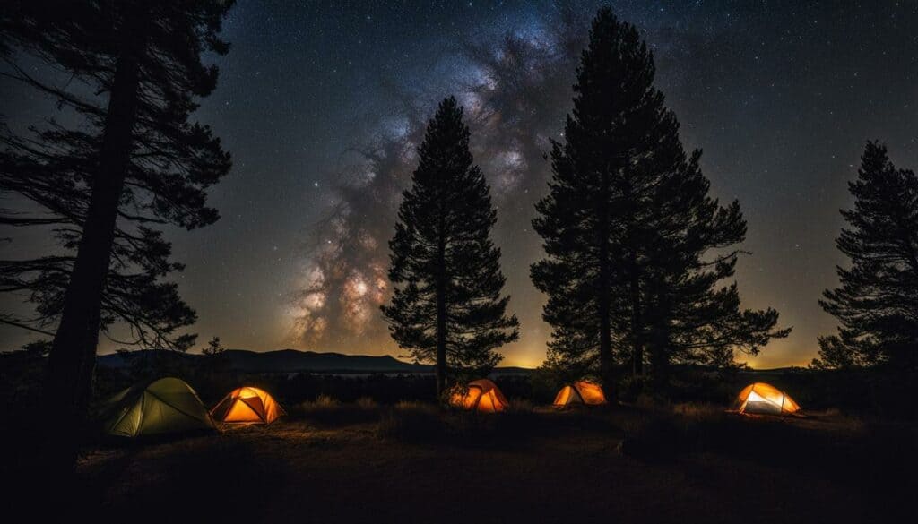 Starry Night Sky over Camping Sites Blythe Starry Night Sky over Camping Sites Blythe