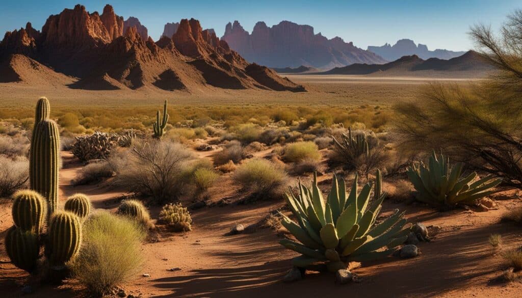 Unique landscape of Quartzsite hiking trails
